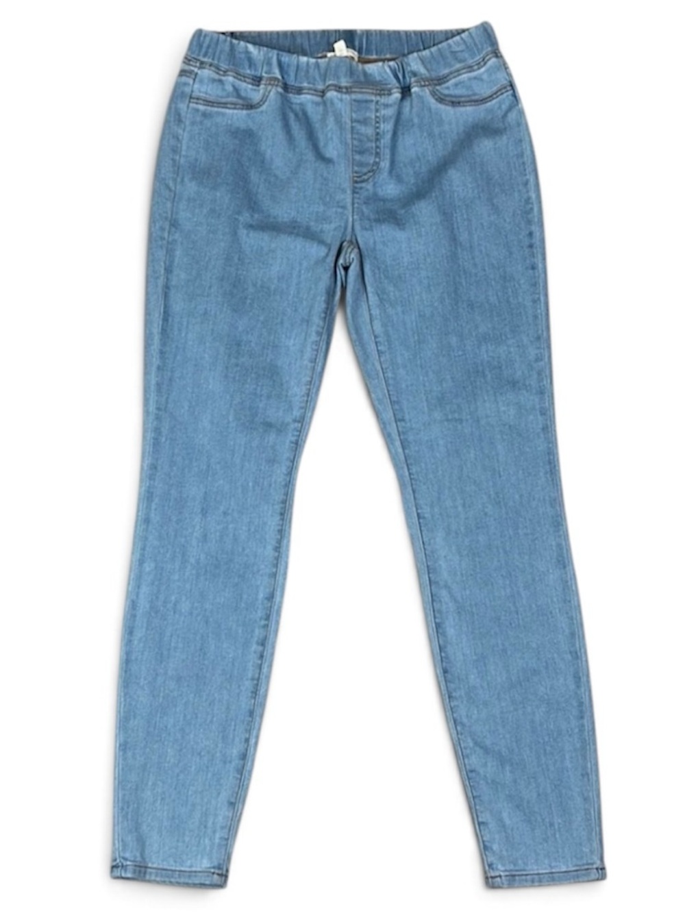 Eileen Fisher Pull On Skinny Jeans Light Wash Elastic Waist Size S